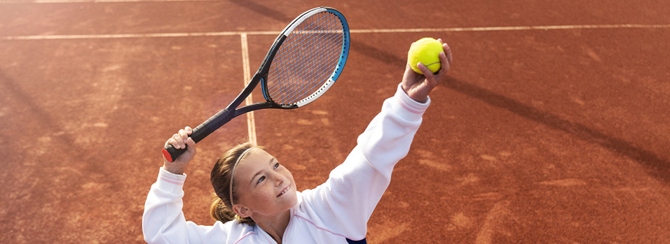 Girl playing tennis