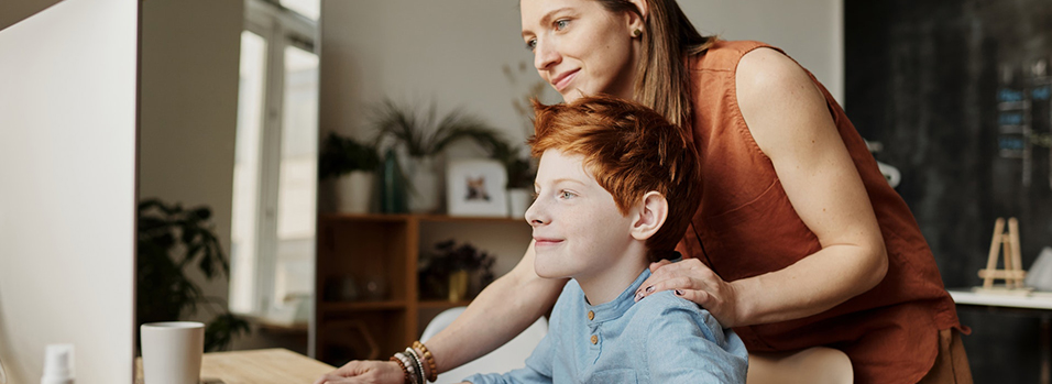 Boy looking at screen