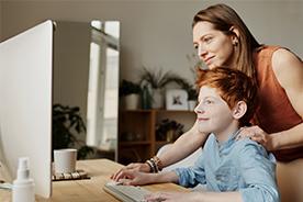 Boy looking at screen