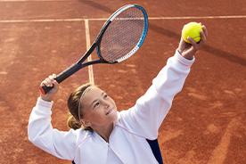 Girl playing tennis